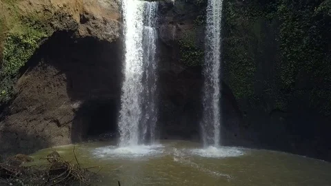 Close up of a small waterfall in a deep forest in Laos, Bolaven Plateau. Stock Footage 101949044