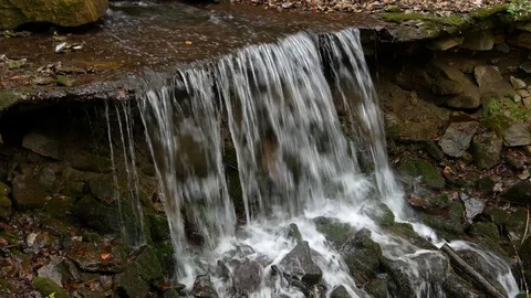 Close up of small waterfall. Stock Footage 76083237
