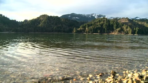 Close Up of Small Waves and Ripples on High Mountain Lake Video stock 54713730