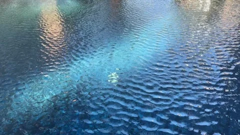 Close up of small waves in the water of a swimming pool Stock Footage 332748357