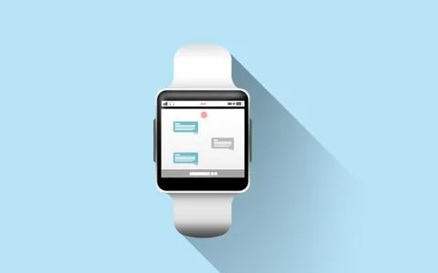 Close up of smart watch with messenger application Stock Illustration