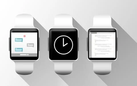 Close up of smart watches with applications イラスト素材