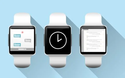 Close up of smart watches with applications Stockillustratie
