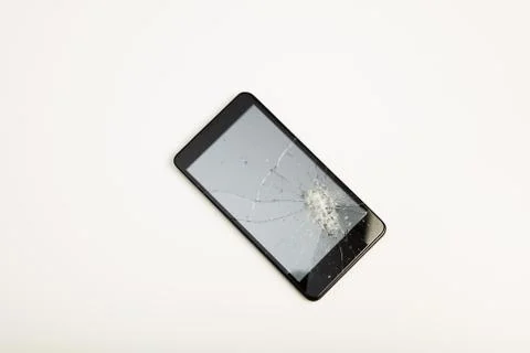 Close-up of a smartphone with broken display Stock Photos