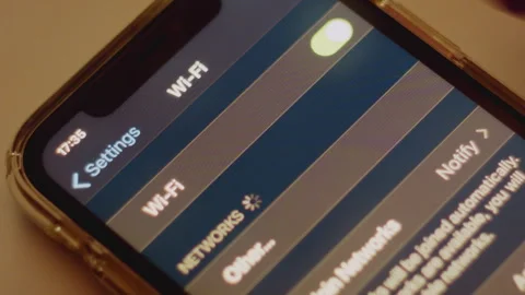 Close-up of a smartphone display with Wi-Fi and applications menu. Video stock 260870282