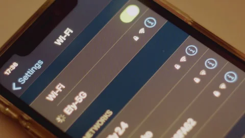 Close-up of a smartphone display with Wi-Fi and applications menu. Video stock 260870430