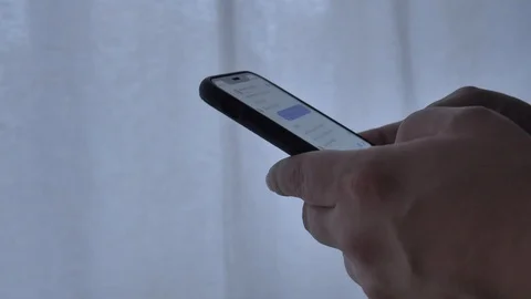 Close up of smartphone in hands and chatting Stock Footage 122789654