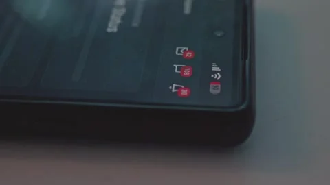 Close up of smartphone screen with unread notification counter numbers rapidly Stock Footage 341569605