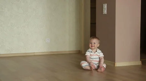 Close up of smiling baby crawling Stock Footage 62404912