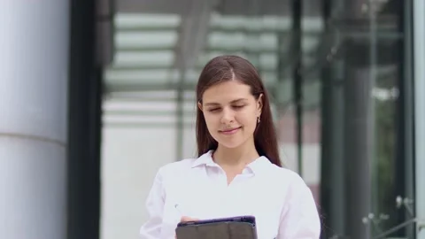 Close up of smiling girl looking at camera .fashion model face smiling. Stock Footage 156197777