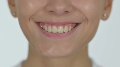 Close up of Smiling Lips of Young Latin Woman Video stock 141679286