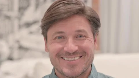 Close Up of Smiling Man Face Video stock 238646879