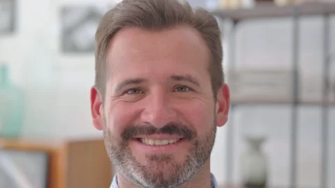 Close up of Smiling Young Man Face Video stock 287896963