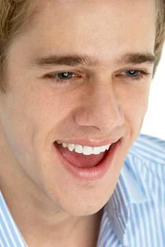 Close Up Of Smiling Young Man Stock Photos