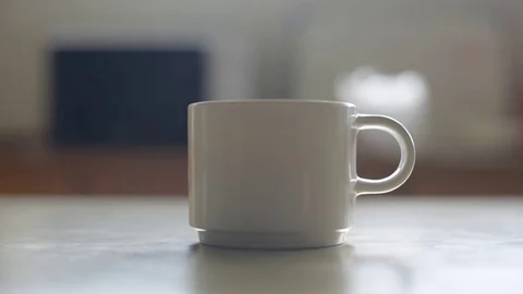 Close up smoking on coffee cup. Stock Footage 77827458