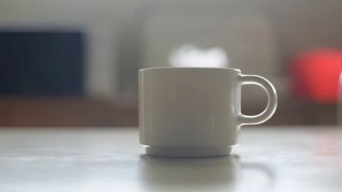 Close up smoking on coffee cup. Stock Footage 77827481