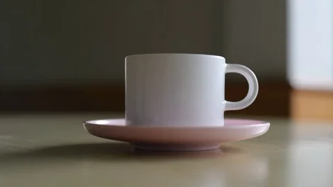 Close up smoking on coffee cup. Stock Footage 77829792