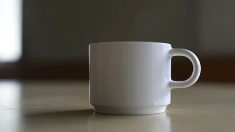 Close up smoking on coffee cup. Stock Footage 77829827