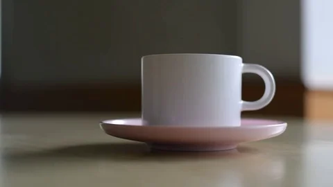 Close up smoking on coffee cup. Stock Footage 77829879