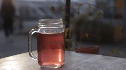 Close-up of a smoking hot tea cup Video stock 103148108
