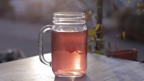 Close-up of a smoking hot tea cup Video stock 103148189