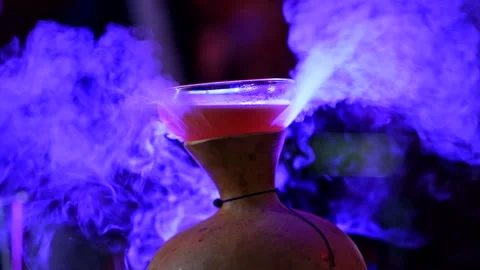 Close up of a smoky cocktail Stock Footage 240920126