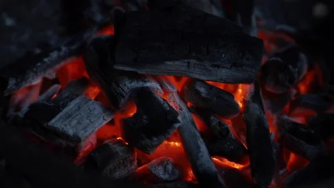 Close Up Of Smoldering Coals Stock-Footage 147294225