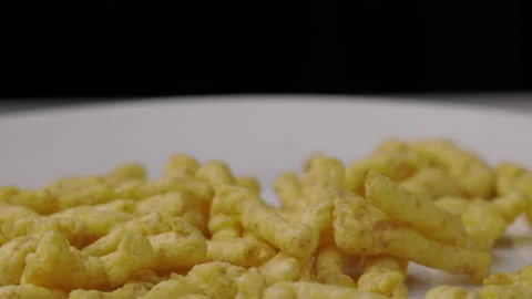 Close up snack food crispy Fried Crunchy cheese salty rotates slowly. Fast food  Stock-Footage 152808056