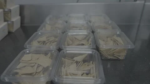 Close-up of snacks in clear retail packaging Stock-Footage 327354936
