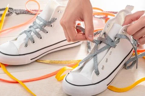 Close-up on sneakers Stock Photos