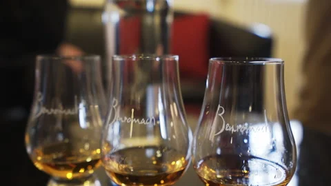 Close on snifters of scotch Stock Footage 141641732