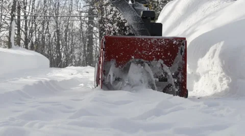 Close up of Snow Blower Stock Footage 34629990