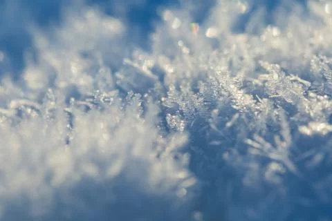 Close up of snow crystals Stock Photos