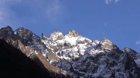 Close up of snow mountain summit Stock Footage 43222549