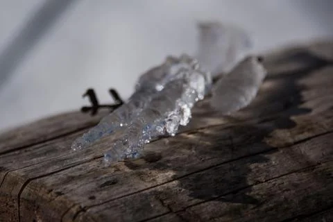 CLOSE UP OF SNOW PATH IN COLD WINTER SEASON Fotos de archivo
