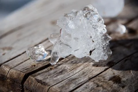 CLOSE UP OF SNOW PATH IN COLD WINTER SEASON Stock Photos