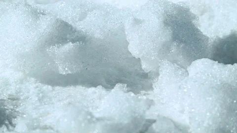 Close Up of Snow on Pavement SLIDE RIGHT Vídeos de archivo 102586760