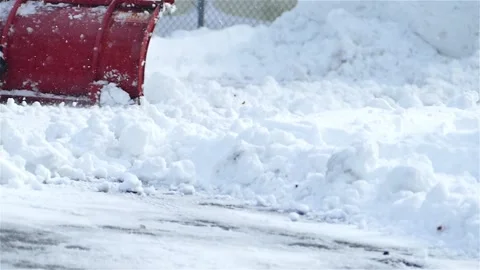 Close up from snow plowing truck Stock Footage
