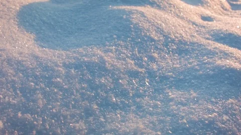 Close-up of snow surface at dawn Stock-Footage 80985648