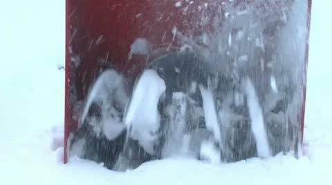 Close-up of snow thrower intake Stock Footage 17804821