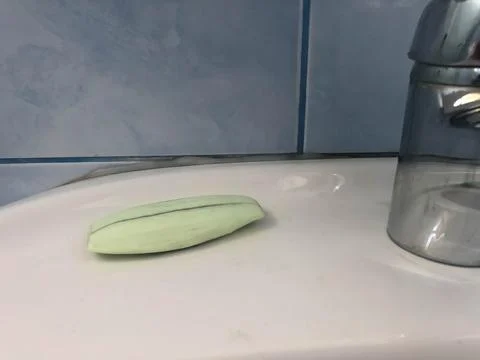 Close up of a soap in the bathroom. Stock Photos