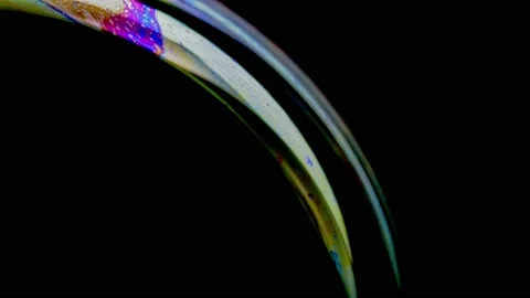 Close-up of soap bubble crop with an iridescent multicolored surface Stock Footage 146527504