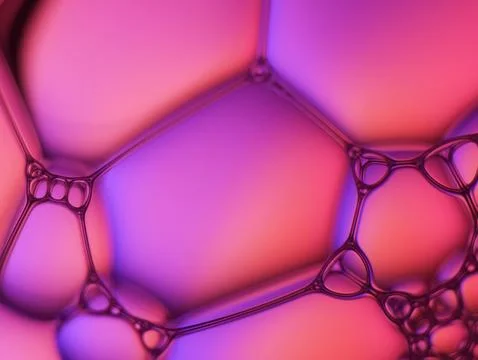 Close up soap bubble on water led light background Stock Illustration