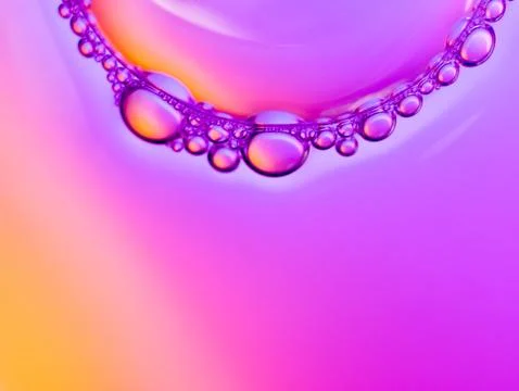 Close up soap bubble on water led light background Stock Photos
