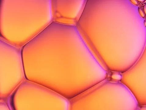 Close up soap bubble on water led light background Stock Photos