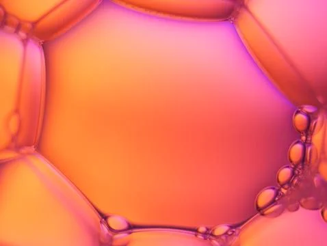 Close up soap bubble on water led light background Stock Photos