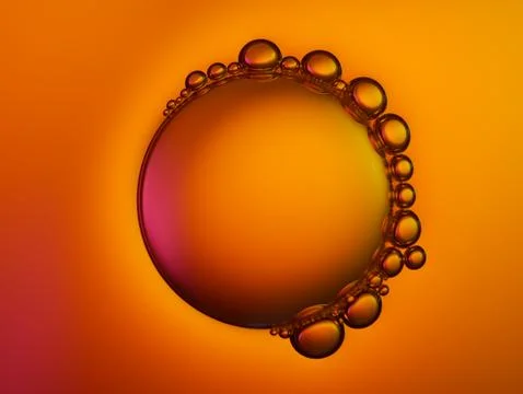 Close up soap bubble on water led light background Stock Photos