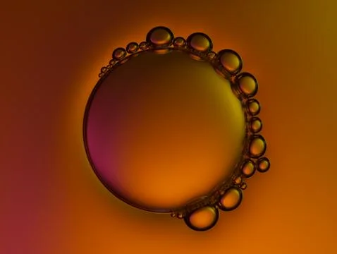 Close up soap bubble on water led light background Stock Photos