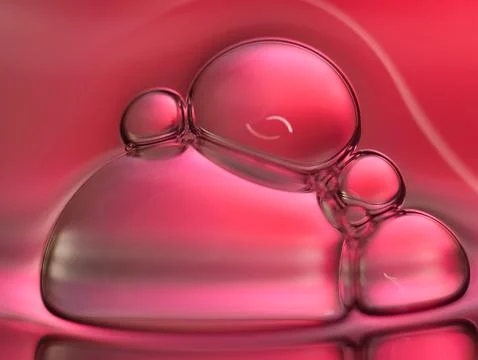 Close up soap bubble on water led light background Stock Photos