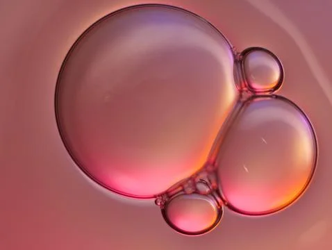 Close up soap bubble on water led light background Stock Photos